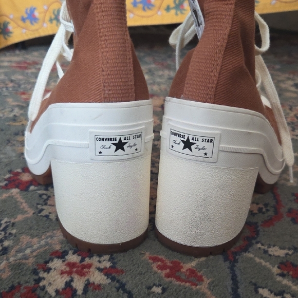 Converse Women's Heeled Boots - Tan and White - Picture 6 of 10